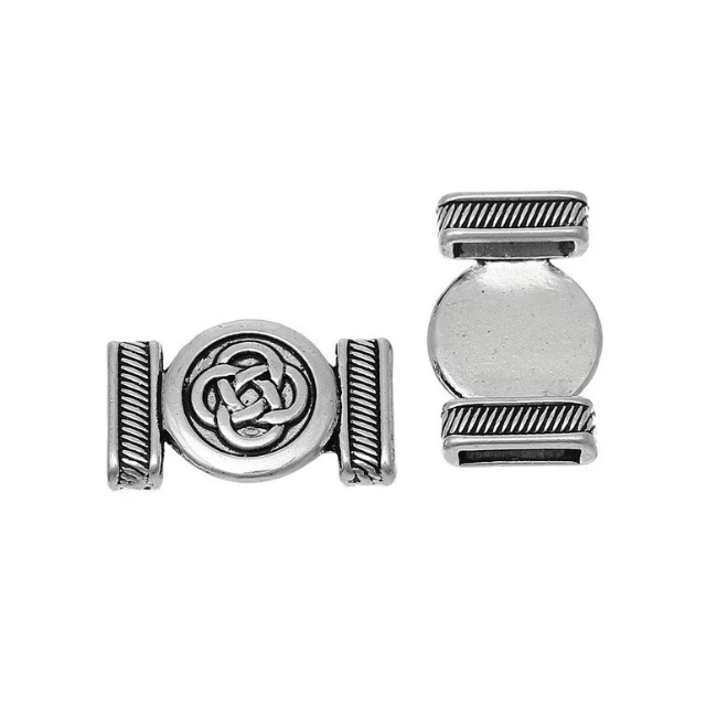 2 perles pour bandes de montre nœud celtique argent vieilli