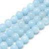 10 perles de 6 mm en aigue marine