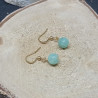 1 paire de boucles d'oreilles dorées avec jade de Birmanie