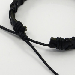 1 bracelet en cuir noir 16 - 23 cm