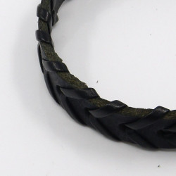 1 bracelet en cuir noir 16 - 23 cm