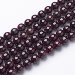 10 perles de 8.5 mm en Grenat almandin