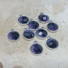 10 breloques cabochons violet & noir 15 x 12 mm