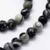 10 perles de 8 mm en netstone noir ,pierre de soie