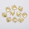 10 breloques coeur en acier inoxydable doré bout de chaine 10x8 mm