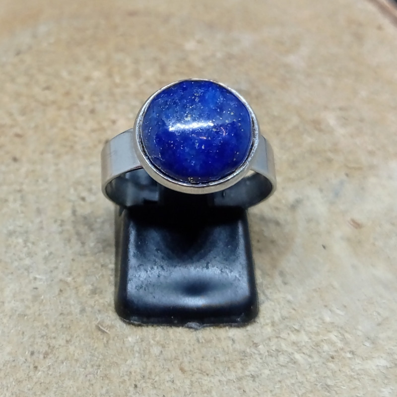 1 bague en lapis lazuli sur acier inoxydable
