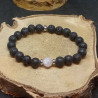 1 bracelet perles de lave & kunzite de 16 cm