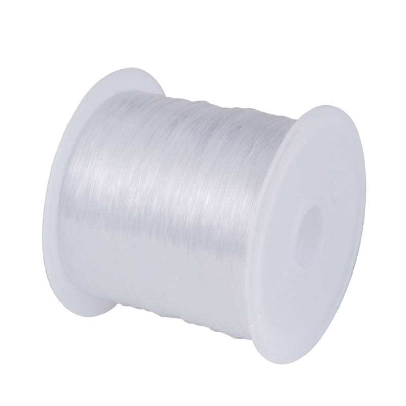 Rouleau bobine de 8 m de fil de pêche 0,8mm semi rigide en nylon cristal  transparent - Fil élastique - Creavea