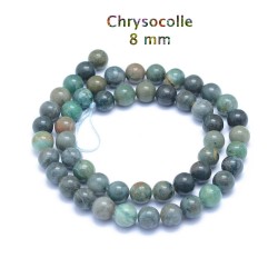 10 perles en 8 mm de Chrysocolle