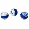 20 perles en résine pailletées bleues 8 mm