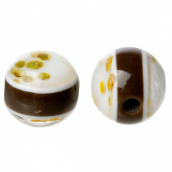20 perles en résine pailletées or 8 mm
