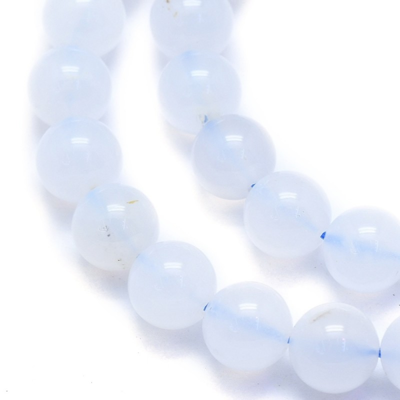 10 perles de 8 mm en calcedoine