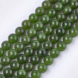10 perles de 8 mm en Jade du Canada grade A