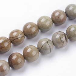10 perles de 8 mm en jaspe...