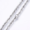 1 collier chaine maille corde en acier inoxydable de 50 cm