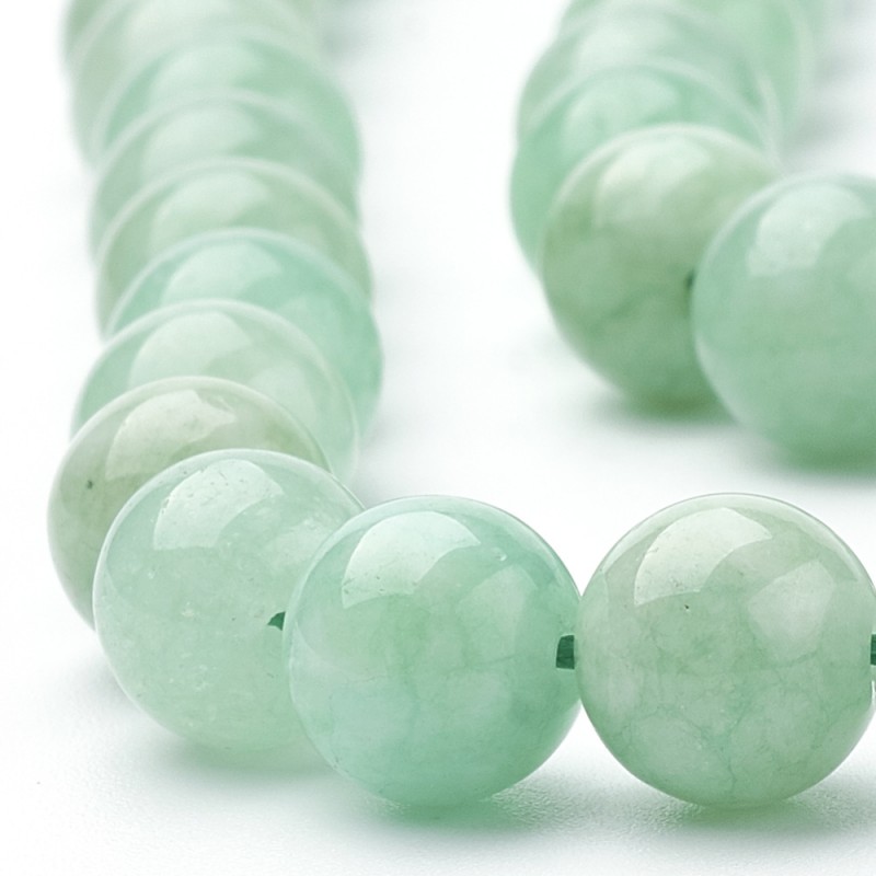 10 perles de 8 mm en jade de Birmanie