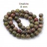 10 perles de 8 mm en Unakite