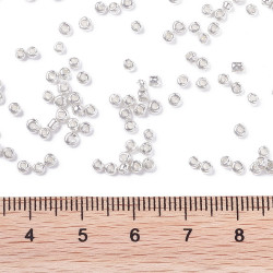 ~2700 perles de rocaille en verre 2 mm argenté 40 grammes