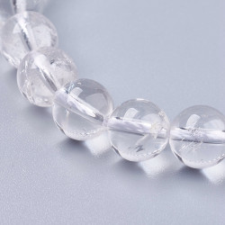 10 perles de 8 mm en cristal de roche