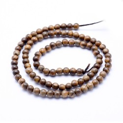 10 perles de 8 mm en bois de Padouk africain