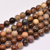 10 perles de 8 mm en bois petrifié