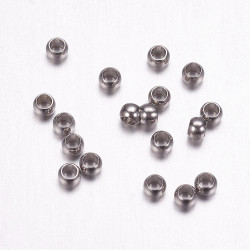 100 perles en acier inoxydable 2x1.5 mm