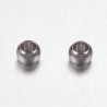 100 perles en acier inoxydable 2x1.5 mm