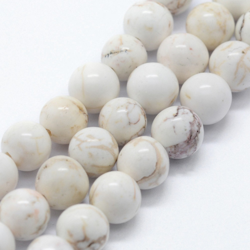 10 perles de 6 mm en Magnésite