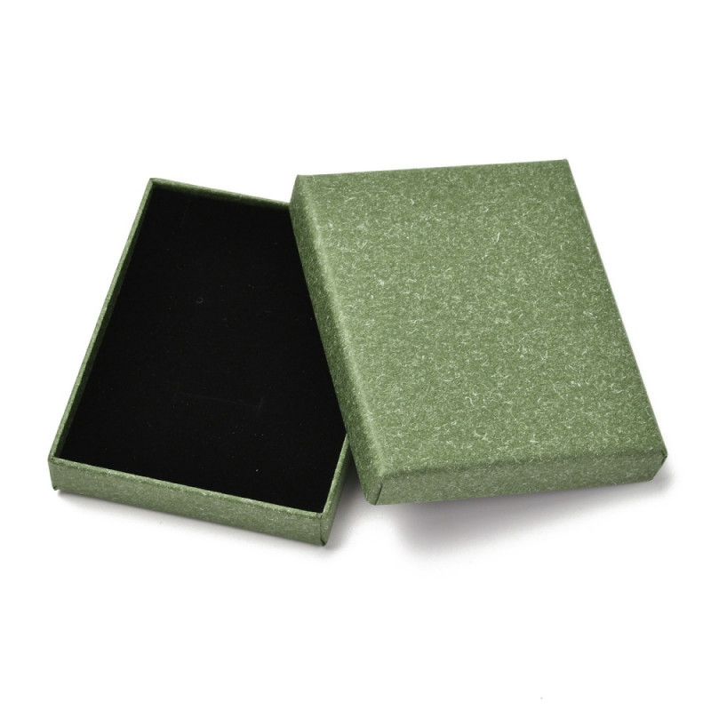 3 coffrets verts pour vos bijoux 9.7 x 7.7 x1.7 cm