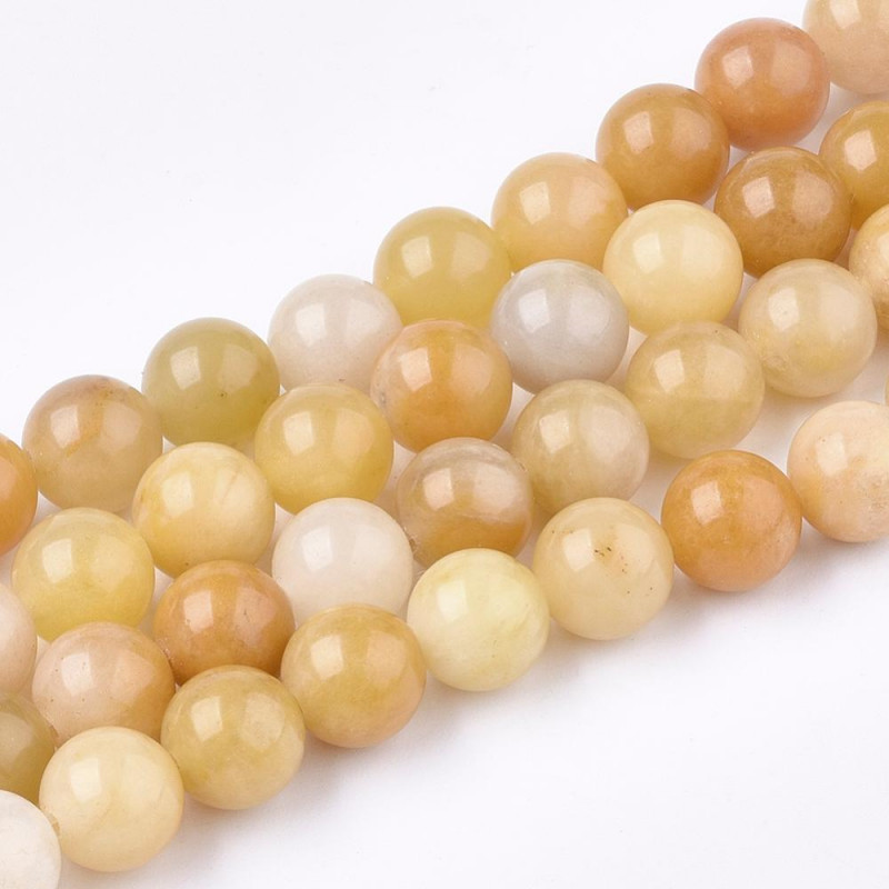 10 perles de 6 mm en Jade topaze