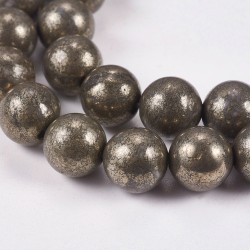 10 perles de 8 mm en Pyrite...