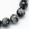 10 perles de 8 mm en Obsidienne flocon de neige