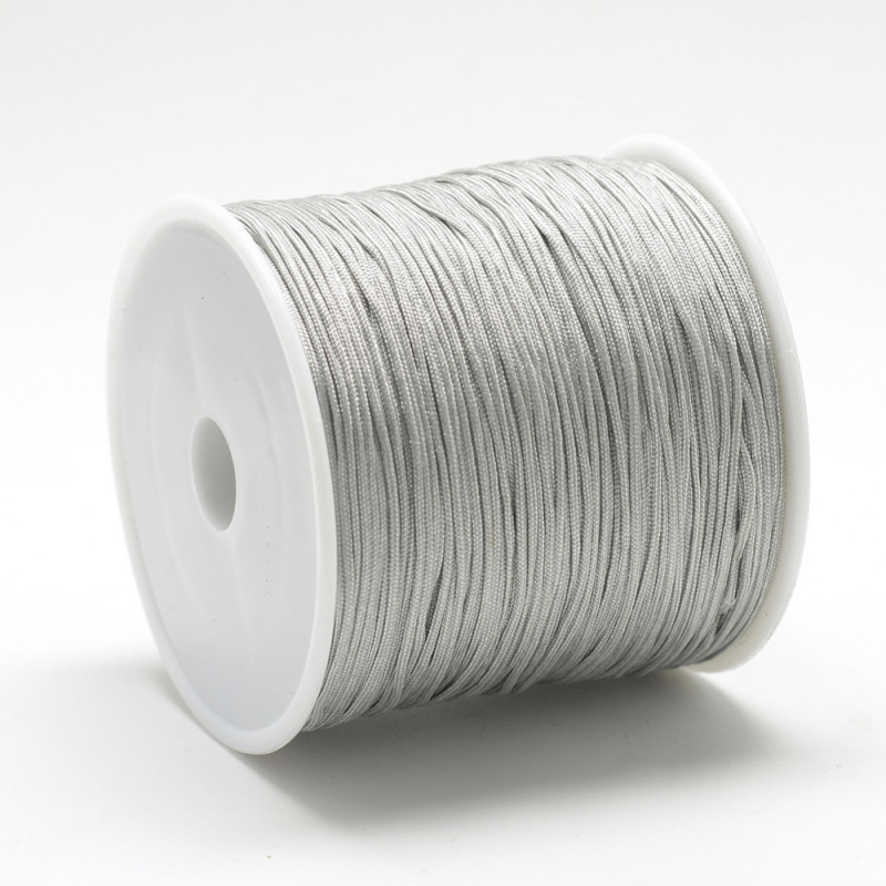 10 mètres de fil Nylon Shamballa 0.8 mm macrame gris