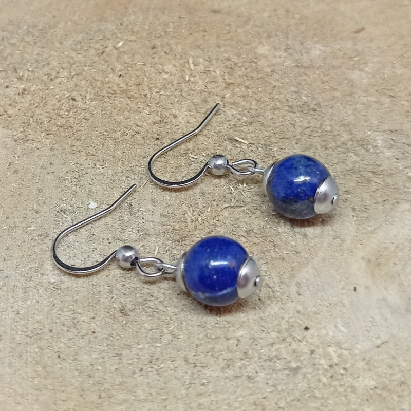 1 paire de boucles d'oreilles en Lapis Lazuli