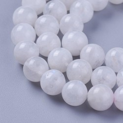 10 perles de 8 mm en pierre de lune