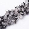 10 perles de 6 mm en quartz tourmaline
