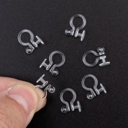 10 clips de boucles d'oreilles en plastique 9 x 11 mm