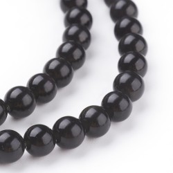 10 perles de 6 mm en Obsidienne noire grade AA