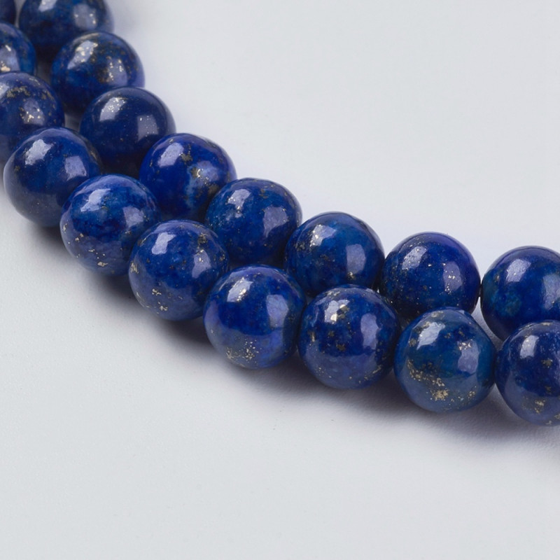 10 perles de 8 mm en Lapis Lazuli, grade A