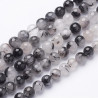 10 perles de 8 mm en quartz tourmaline