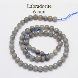 10 perles de 6 mm en Labradorite