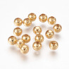 100 perles de 4 mm dorées en acier inoxydable