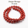 10 perles de 8 mm en Jaspe Rouge