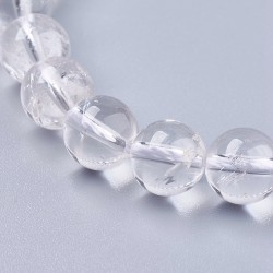 10 perles de 6 mm en cristal de roche