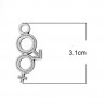 4 breloques symbole homme femme argent vieilli 31 x 15 mm