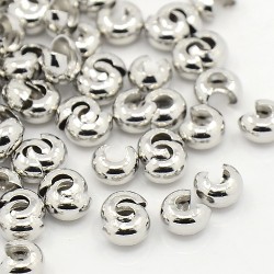 50 perles à écraser cache-noeuds 4.5 mm argenté