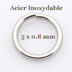 anneaux de 5 mm acier inoxydable