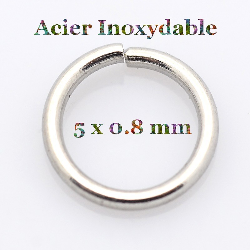 anneaux de 5 mm acier inoxydable