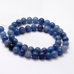 10 perles de 8 mm en aventurine bleue