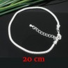 1 bracelet pour perles 20 + 5 cm argenté